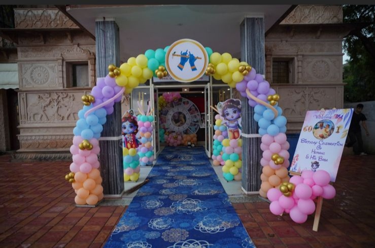 krishna theme decoration for birthday